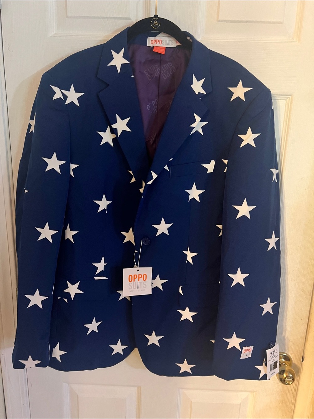 Opposuits Navy Blue White Star Blazer US42 (L or XL) NWT